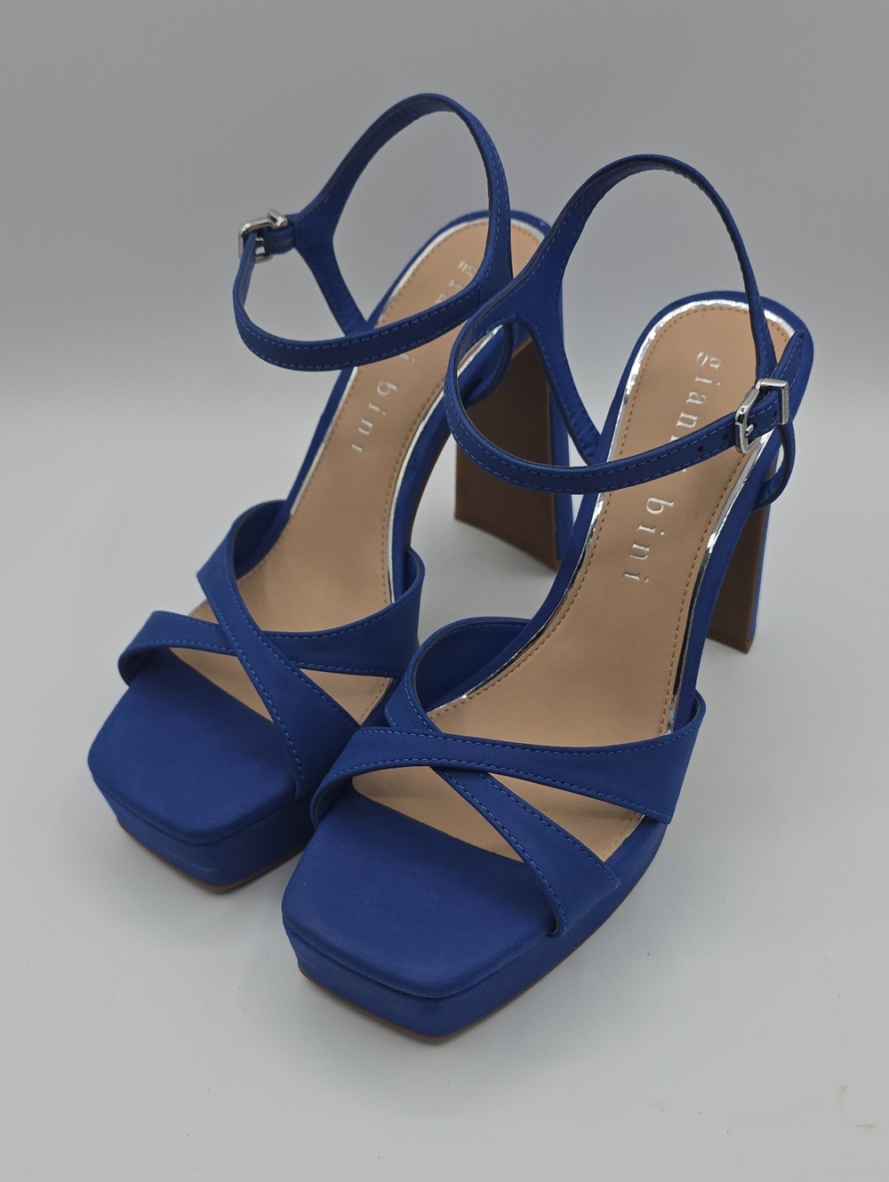 Gianni Bini Royal Blue Strappy Block Platform Heel Sandal